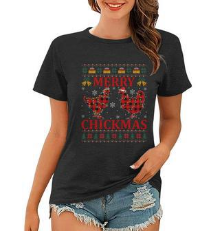 Chicken Lover Merry Chickmas Ugly Chicken Christmas Pajama Gift Women T-shirt - Monsterry DE
