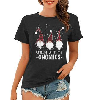 Chillin With My Gnomies Santa Gnome Christmas Pajama Women T-shirt - Thegiftio UK