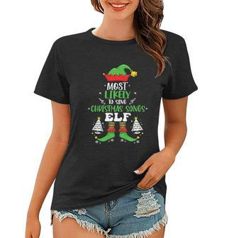 Christmas Songs Elf Family Matching Group Christmas Party Women T-shirt - Monsterry AU