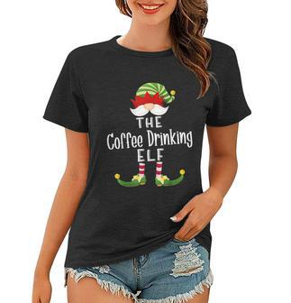 Coffee Drinking Elf Group Christmas Funny Pajama Party Women T-shirt - Monsterry AU