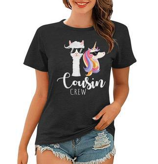 Cousin Crew Gift Llama Unicorn Funny Birthday Women T-shirt | Mazezy