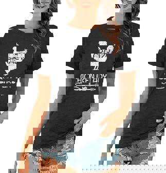 Crazy Chicken Lady Funny Farmer Farming Women T-shirt | Mazezy