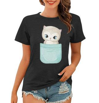Cute Baby Owl In Your Pocket Peeking Pet Animal Owls Lover Women T-shirt - Seseable