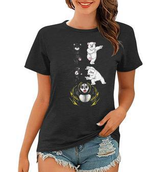 Cute Black And White Bear Into Panda Fusion Funny Gift Women T-shirt - Seseable