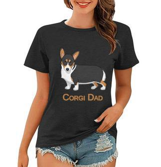 Cute Black Tricolor Pembroke Corgi Dad Dog Lovers Tshirt V2 Women T-shirt - Monsterry