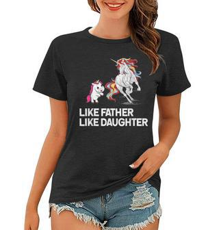 Cute Dad Unicorn Father Daughter Fathers Day Gift Women T-shirt - Seseable