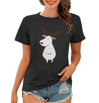 Cute Deer Albino Funny White Reindeer Ugly Christmas Sweater Cool Gift Women T-shirt - Monsterry UK