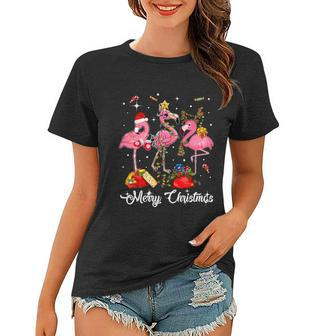Cute Flamingo Merry Christmas Gift Women T-shirt - Monsterry AU