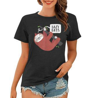 Cute Lazy Day Sloth Hanging On A Tree Gift For Sloth Lovers Women T-shirt | Mazezy
