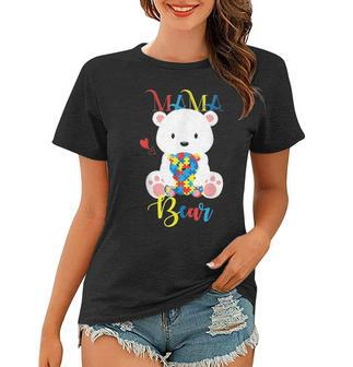 Cute Polar Bear Lovers Mama Bear Autism Mother Puzzle Baby Women T-shirt - Seseable