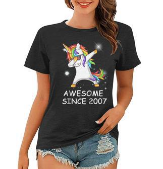 Dabbing Unicorn Tee Awesome Since 2007 11Th Birthday Tshirt Women T-shirt | Mazezy