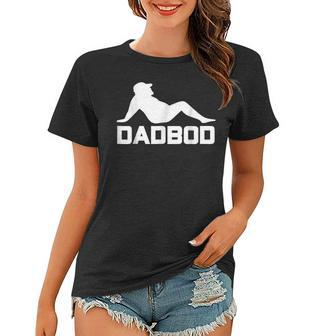 Dad Bod Funny Dadbod Silhouette With Beer Gut Women T-shirt | Mazezy