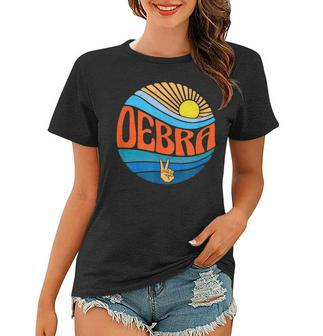 Debra Vintage Sunset Debra Groovy Batikmuster Frauen Tshirt - Seseable