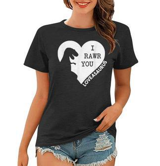 Dinosaur Love Shirt T Rex Valentines Day Gift Women T-shirt | Mazezy