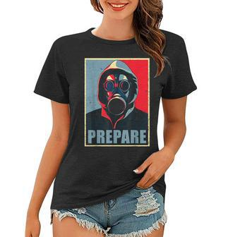Distressed Prepper Gas Mask Poster | Bee Prepared Women T-shirt - Seseable