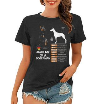 Doberman Dog Anatomy Mom Grandma Men Women Kids Gift Women T-shirt - Seseable