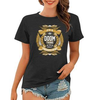 Doom Name Doom Family Name Crest V2 Women T-shirt - Seseable