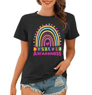 Dyslexia Awareness Month Rainbow Cute Graphic Women T-shirt - Thegiftio UK
