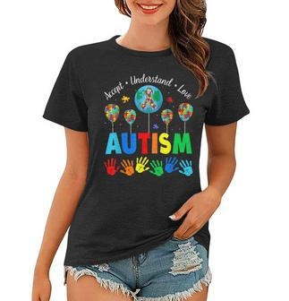 Earth Autism Accept Understand Love Autism Awareness Mom Kid Women T-shirt | Mazezy