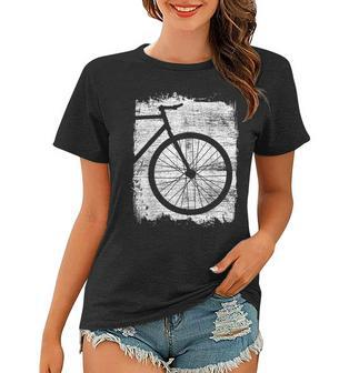 Fahrrad-Silhouette Grafik-Frauen Tshirt in Schwarz, Stilvolles Radfahrer-Tee - Seseable