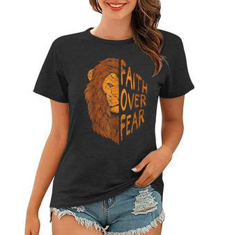 Fair Over Fear Christian Lion Judah Faith Christian Jesus Women T-shirt - Seseable