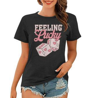 Feeling-Lucky Valentines Day Pocket Couple Matching Outfit Women T-shirt - Seseable