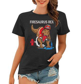 Feuerwehrmann Rex Dinosaurier Frauen Tshirt, Kinder Tee für Jungen - Seseable