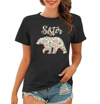 Floral Sister Bear Sister Matching Mom And Daughter Women T-shirt - Seseable