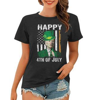 Funny Biden St Patricks Day Joe Biden Confused Saint Women T-shirt - Seseable