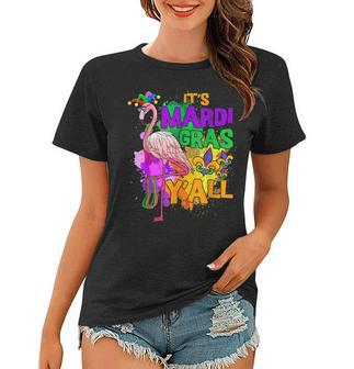 Funny Carnival Party Gift Idea Flamingo Mardi Gras V5 Women T-shirt - Seseable