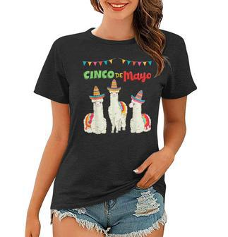 Funny Cinco De Mayo Llama Fiesta Mexican Culture Gifts Women T-shirt | Mazezy