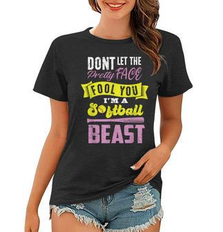 Funny Fastpitch Girls Catcher Softball Game Gift Women Kids Women T-shirt | Mazezy