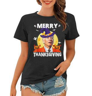 Funny Joe Biden Confused Merry Thanksgiving For Halloween V26 Women T-shirt - Thegiftio UK