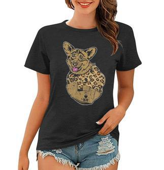 Funny Leopard Dog Corgi Mom Costume Mothers Day Gift Women T-shirt - Seseable