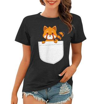 Funny Red Panda In Pocket - Cute Kawaii Red Panda Women T-shirt | Mazezy