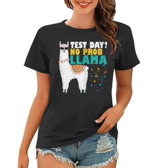 Funny Test Day Llama Teacher Exam Testing T Shirts Teaching Women T-shirt | Mazezy