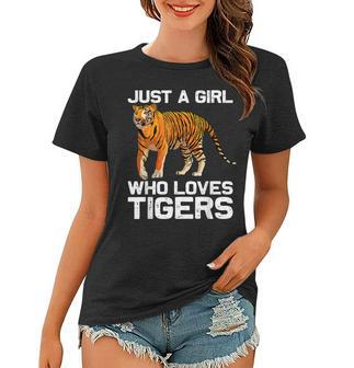 Funny Tiger Girl Design Kids Women Mom Tiger Love Wildlife Women T-shirt | Mazezy