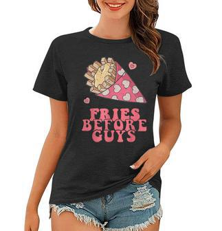 Funny Valentines Costume Toddlers Fries Before Guys Toddler Women T-shirt - Seseable
