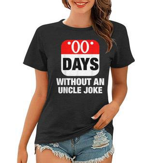 Funny Zero Days Without An Uncle Joke Gift Women T-shirt | Mazezy
