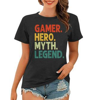 Gamer Hero Myth Legend Vintage Gaming Frauen Tshirt - Seseable