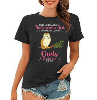 Girl Loves Owl Gift For Pet Owner Men Women Mom Dad Him Women T-shirt - Seseable