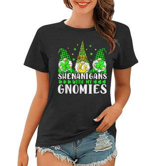 Gnome St Patricks Day Shenanigans With My Gnomies Shamrock Women T-shirt - Seseable
