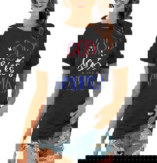 God Bless America 4Th Of July Usa Flag Patriotic American Women T-shirt | Mazezy