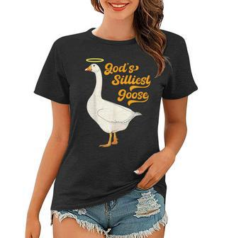 Gods Silliest Goose Funny Goose Meme Women T-shirt - Seseable