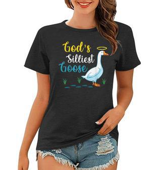 Gods Silliest Goose On The Loose Funny Goose Lover Women T-shirt | Mazezy AU