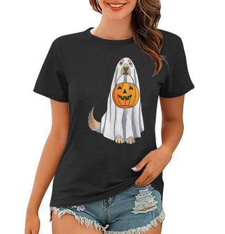 Golden Retriever Ghost Pumpkin Halloween Fall V3 Women T-shirt - Thegiftio UK