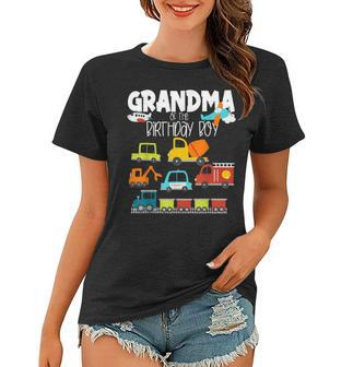 Grandma Of The Birthday Boy Family Matching Train Fire Truck Women T-shirt - Seseable