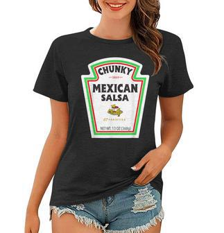 Halloween Matching Costume Chunky Mexican Salsa Bottle Label Women T-shirt - Thegiftio UK