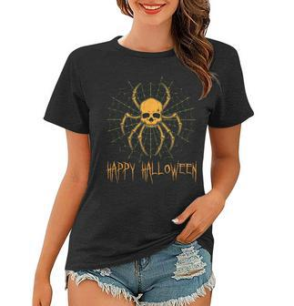 Halloween Spider Web Costume Skull Women T-shirt - Thegiftio UK