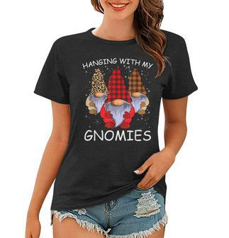 Hanging With My Gnomies Funny Gnome Friend Christmas Women T-shirt - Thegiftio UK